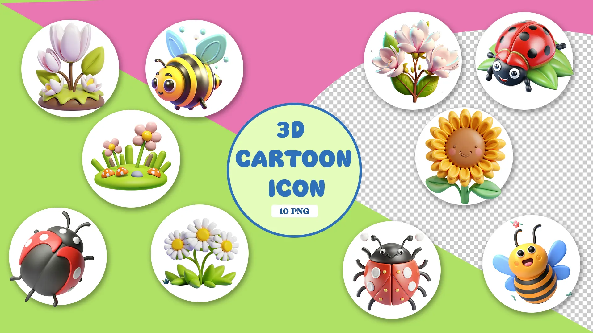 Garden Wildlife 3D Pack with Bees and Ladybugs